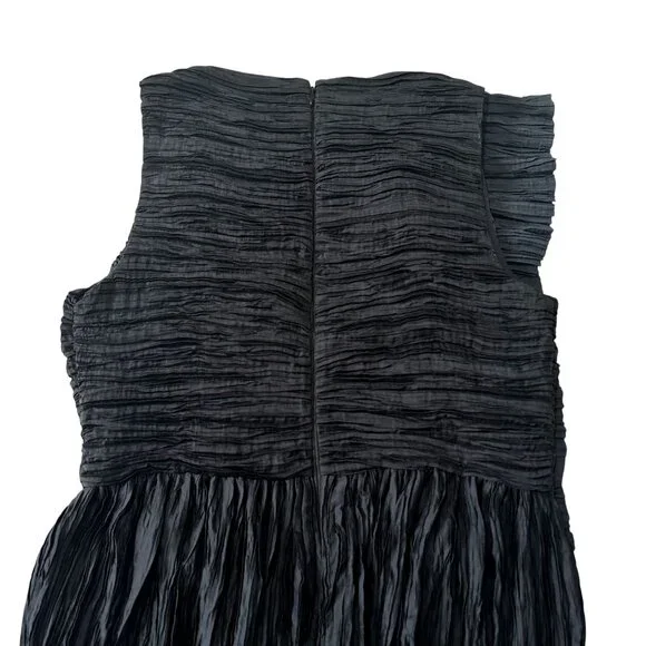 Ulla Johnson Circe Gown Noir Black Pleated Asymmetric Dress Size 6 NWT - Picture 13 of 16